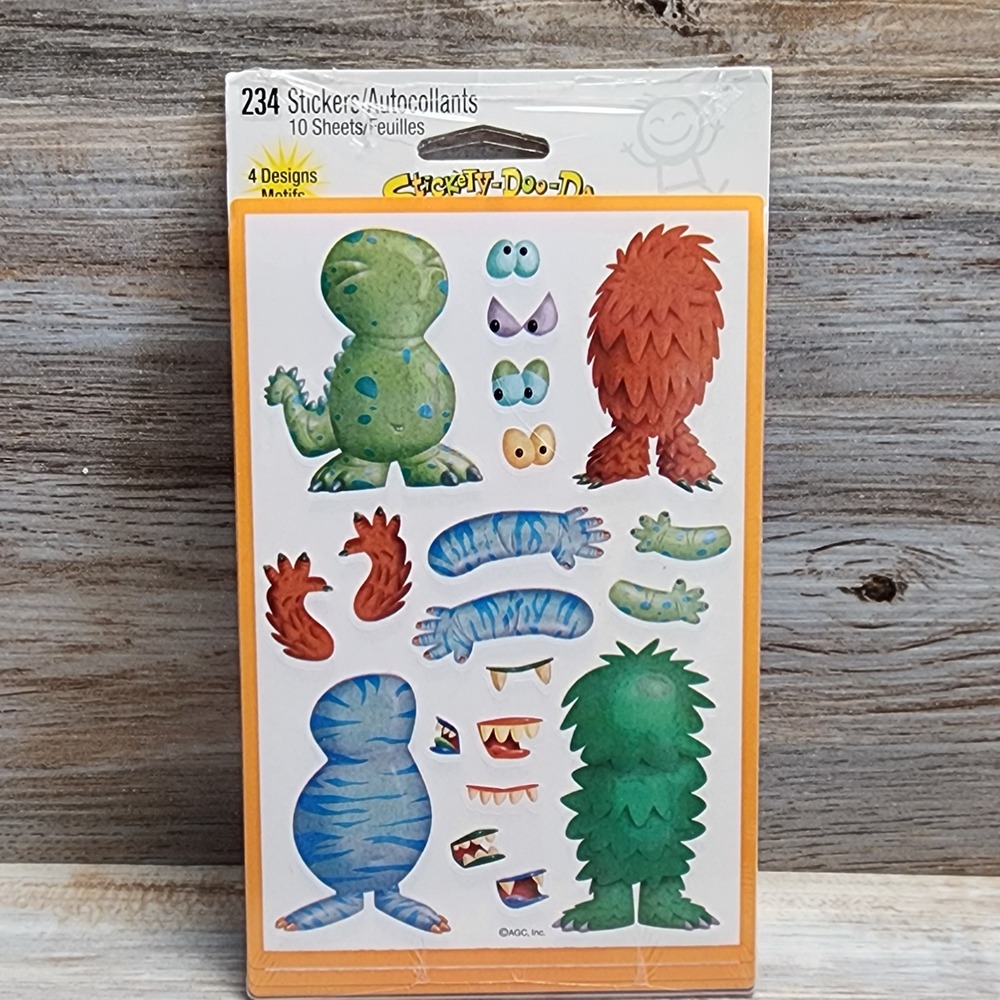 American Greetings Stickety-Doo-Da Monster Robot Stickers 10 Sheets 234 Count